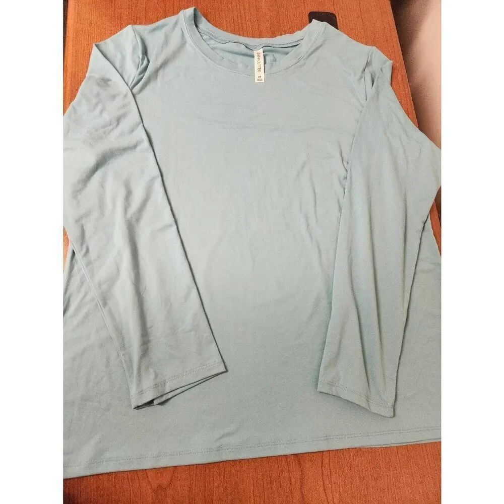 Zenana 3X Women's Relaxed Fit Long Sleeve Round Neck & Hem Jersey Tee Shirt Top.